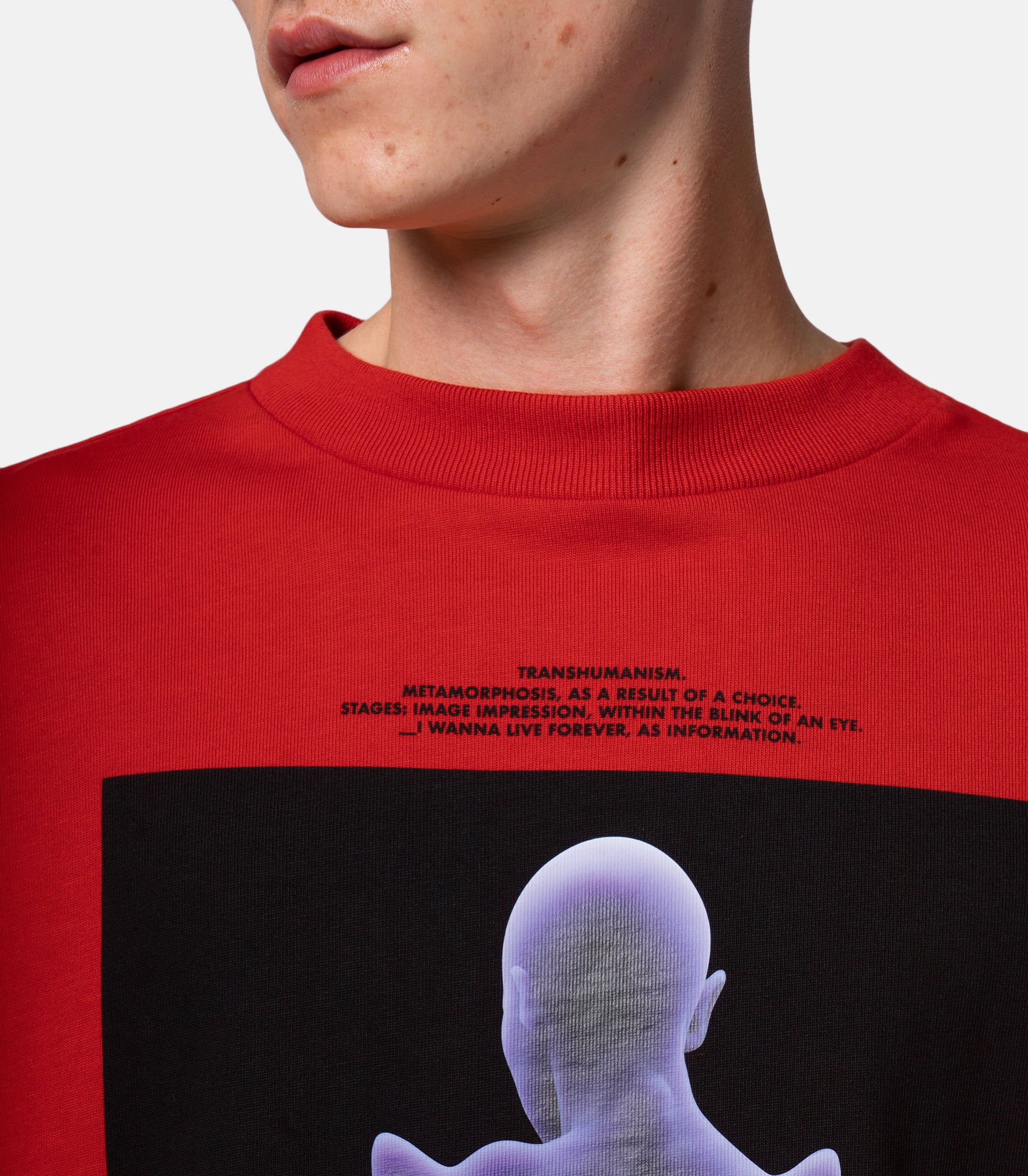 Transhuman Oversized Red T-shirt
